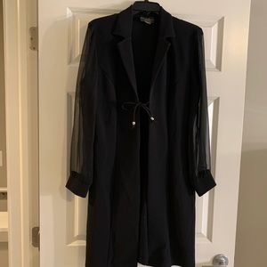 Vintage black illusion sleeve dress coat Size L